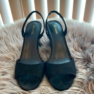 Black wedge sandals